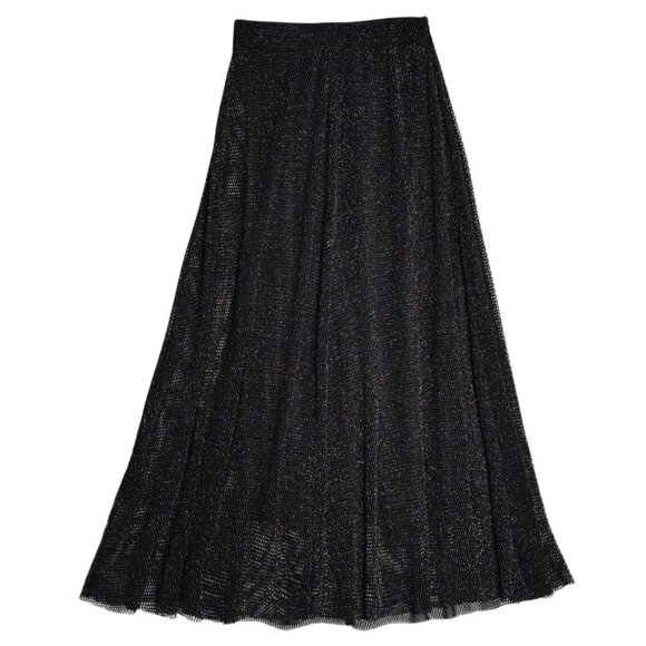 Zara Dresses & Skirts - NWOT ZARA MESH FLOWY SHIMMER BLACK SKIRT ROMANTIC ETHEREAL FAIRY GOTH SMALL